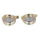 14ct Yellow Gold Cubic Zirconia Greek Key Stone Set Earrings