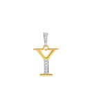 22ct Yellow Gold Initial Y Cubic Zirconia Pendant