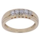 9ct Yellow Gold 0.25ct Brilliant Cut Diamond Five Stone Ring
