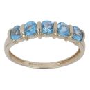 9ct Yellow Gold Blue Topaz Five Stone Ring