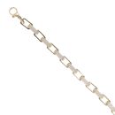 9ct Yellow Gold Cubic Zirconia And Patterned Square Link Belcher Bracelet 8"