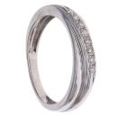 9ct White Gold 0.15ct Brilliant Cut Diamond Crossover Ring