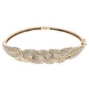 9ct Yellow Gold 0.30ct Diamond Fancy Hinged Bangle