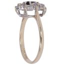 9ct Yellow Gold Cubic Zirconia and Sapphire Cluster Ring