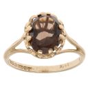 9ct Yellow Gold Smoky Quartz Single Stone Ring