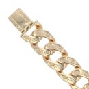 9ct Yellow Gold Patterned Curb Bracelet 9"