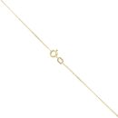 9ct Yellow Gold Brilliant Cut 0.16ct Diamond and Oval Sapphire Pendant and Chain 18"
