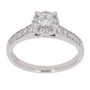 Platinum 0.40ct Brilliant Cut Diamond Cluster Ring