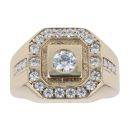 9ct Yellow Gold Cubic Zirconia Signet Ring