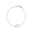 Sterling Silver Cubic Zirconia Heart Bracelet 7.5" by Icesia