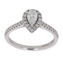 18ct White Gold 0.50ct Pear And Brilliant Cut Cluster Ring