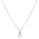 9ct Yellow Gold 0.05ct Diamond And Pearl Pendant And Chain 18"