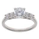 14ct White Gold Cubic Zirconia Five Stone Ring