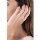 9ct White Gold 1.00ct Oval Cut Diamond Solitaire Ring with Channel Set Shoulders Lab Grown