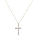 9ct Yellow Gold 0.45ct Diamond Cross Pendant and Chain 22"