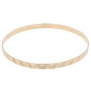 9ct Yellow Gold Patterned Zigzag Bangle