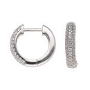 Silver Cubic Zirconia Huggie Hoop Earrings