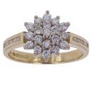 18ct Yellow Gold 0.65ct Brilliant Cut Diamond Cluster Ring