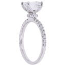 18ct White Gold 1.40ct Emerald and Brilliant Cut Lab Grown Diamond Solitaire Ring