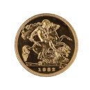 1982 Elizabeth II Decimal Portrait UK Half Sovereign Coin