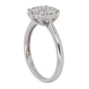 18ct White Gold 0.35ct Brilliant and Baguette Cut Diamond Cluster Ring