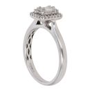 9ct White Gold 0.25ct Brilliant and Baguette Cut Diamond Cluster Ring