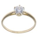 14ct Yellow Gold Cubic Zirconia Solitaire Ring