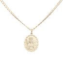 9ct Yellow Gold St George Pendant and Chain 28"