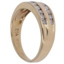 18ct Yellow Gold 0.50ct Brilliant Cut Diamond Two Row Fancy Ring