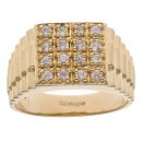 14ct Yellow Gold Cubic Zirconia Signet Ring
