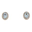 9ct Yellow Gold Aquamarine and Diamond Stud Earrings by Anya Belle