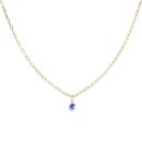 14ct Yellow Gold Children's Blue Eye Pendant And Chain 14"