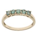 9ct Yellow Gold Green Gemstone Five Stone Ring