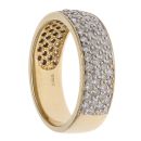18ct Yellow Gold 1.00ct Brilliant Cut Four Row Fancy Ring