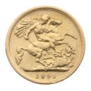 1895 Victoria Old Head UK Half Sovereign Coin