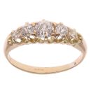 14ct Yellow Gold 0.70ct Old Cut Diamond Five Stone Ring