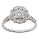 18ct White Gold 1.00ct Brilliant Cut Diamond Cluster Ring