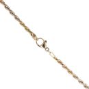 9ct Yellow White and Rose Gold Twisted Rope Chain 18"