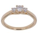 18ct Yellow Gold 0.50ct Brilliant Cut Diamond Trilogy Ring