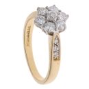18ct Yellow Gold 0.75ct Diamond Cluster Ring