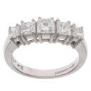 18ct White Gold 1.50ct Princess Cut Diamond Five Stone Ring