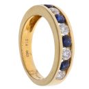 18ct Yellow Gold 0.63ct Brilliant Cut Diamond and Sapphire Eternity Ring