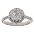 18ct White Gold Brilliant Cut 0.80ct Diamond Cluster Ring