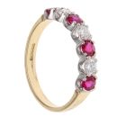 18ct Yellow Gold 0.35ct Brilliant Cut Diamond and Ruby Ring