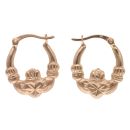 Gold Plated Silver Claddagh Hoop Earrings