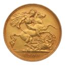 1908 Edward VII Large Head UK Half Sovereign Coin