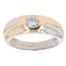 18ct Yellow and White Gold 0.39ct Diamond Solitaire Ring