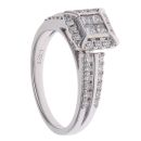 18ct White Gold 0.52ct Princess and Brilliant Cut Diamond Cluster Ring