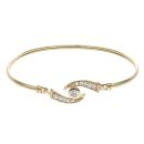9ct Yellow Gold Cubic Zirconia Twist Bangle