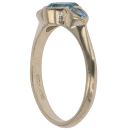9ct Yellow Gold Blue Topaz Three Stone Ring